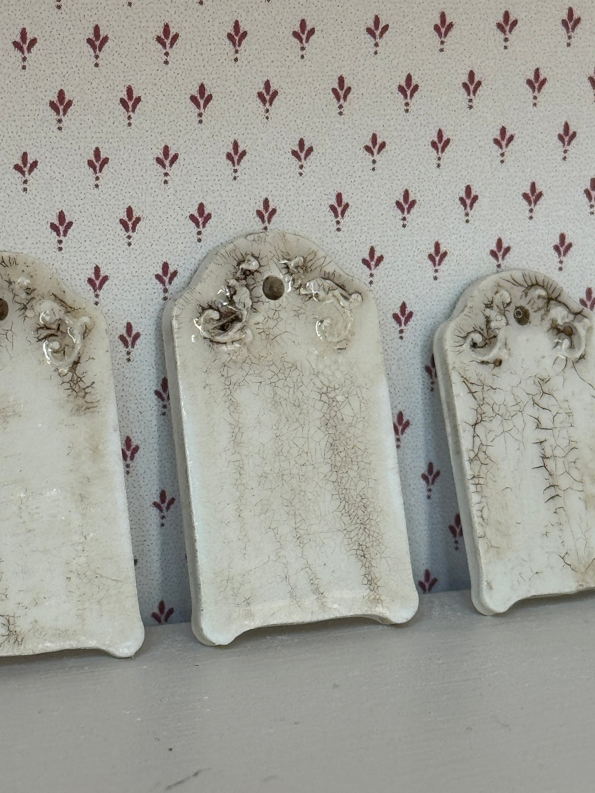 Crazed Ironstone Onion Boards- with Raised Scrollwork