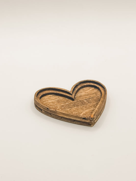 Wood Heart Tray