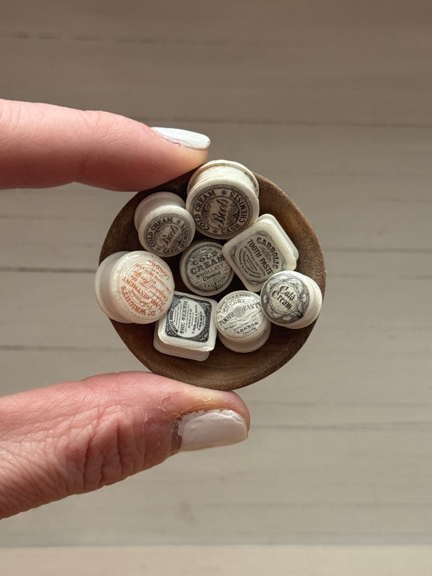 Lidded Advertising Pot (New)- (Individual) Cold Cream and Tooth Paste