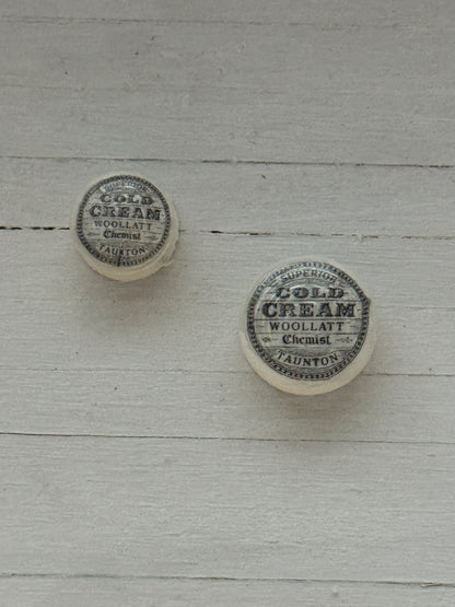 Lidded Advertising Pot (New)- (Individual) Cold Cream and Tooth Paste