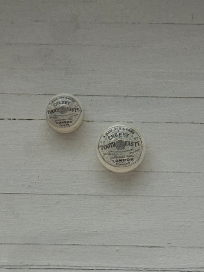 Lidded Advertising Pot (New)- (Individual) Cold Cream and Tooth Paste