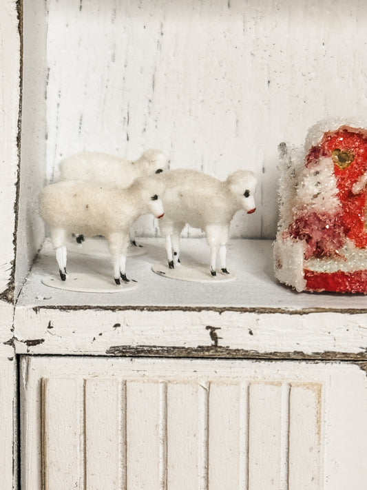 Miniature Set of Putz Sheep