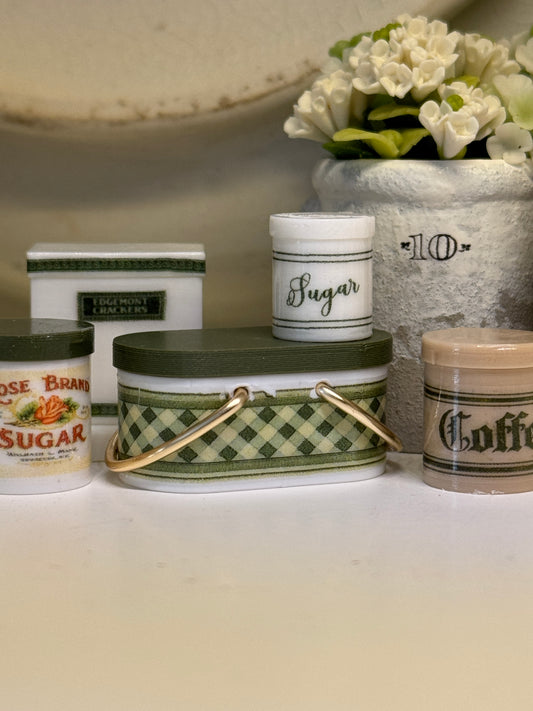 Miniature Green Vintage-Inspired Picnic Tin