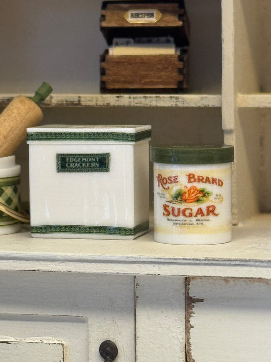 Set of Vintage Tins (Rose Brand Sugar & Edgemont Crackers)