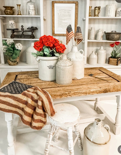 Tattered Vintage Fabric Miniature American Flag