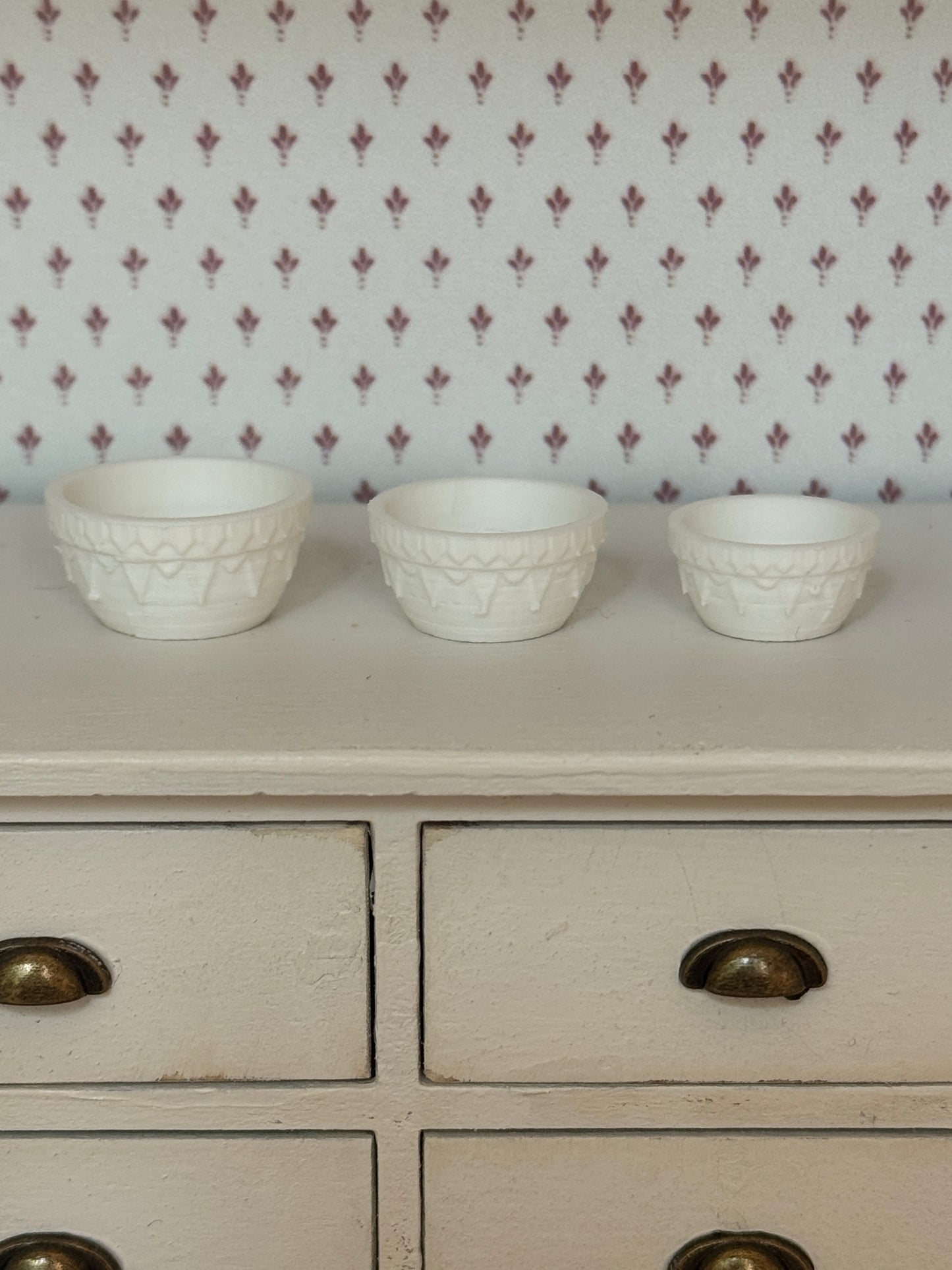 Vintage Picket Fence Crock Stacking Bowls