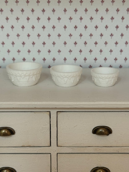 Vintage Picket Fence Crock Stacking Bowls