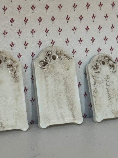 Crazed Ironstone Onion Boards- with Raised Scrollwork