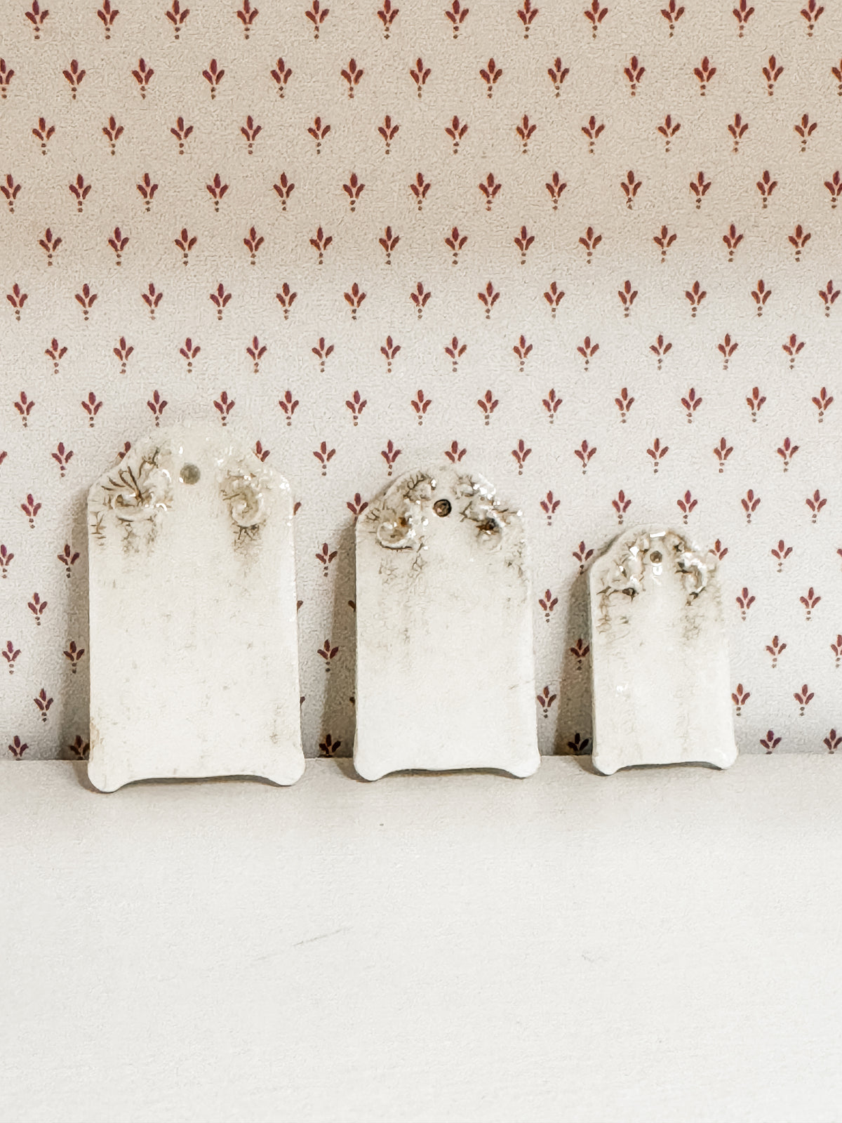 Crazed Ironstone Onion Boards- with Raised Scrollwork