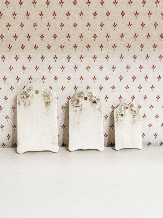 Crazed Ironstone Onion Boards- with Raised Scrollwork